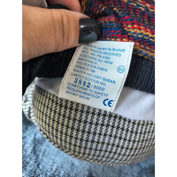 Babar  15" Tall Winter Holiday Loves Applause Stuffed Animal Plush Toy - Picture 7 of 7